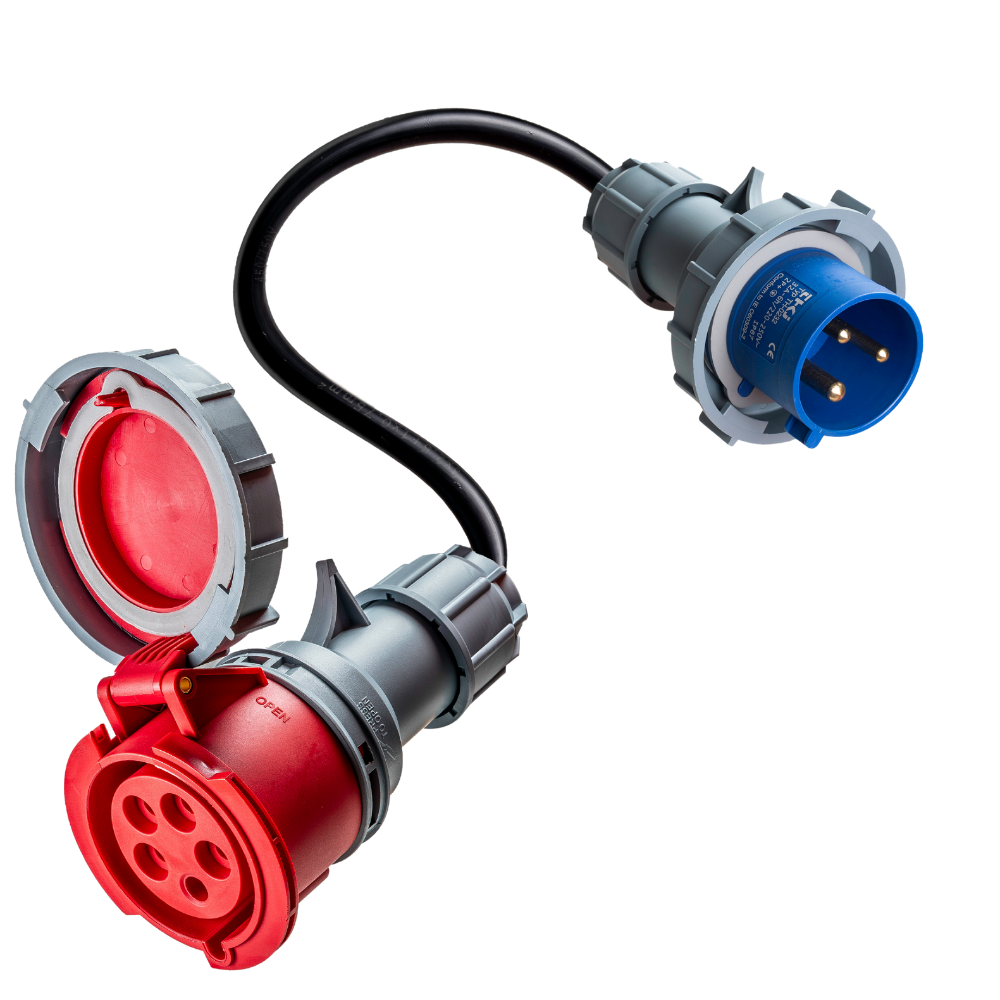 32A 5-pole commando to 32A 3-pole commando Adapter