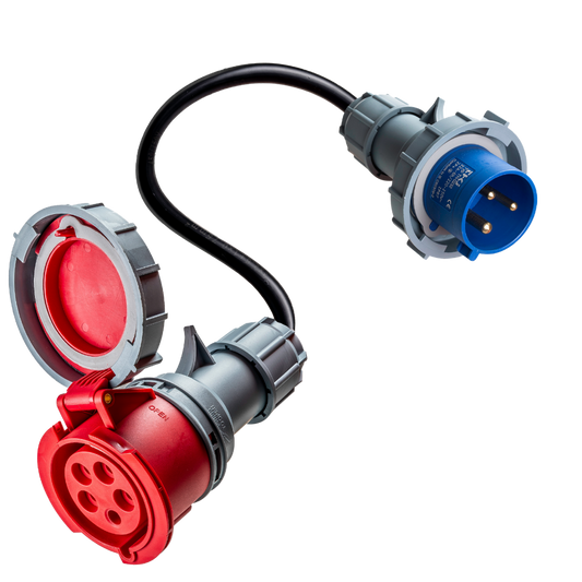 32A 5-pole commando to 32A 3-pole commando Adapter
