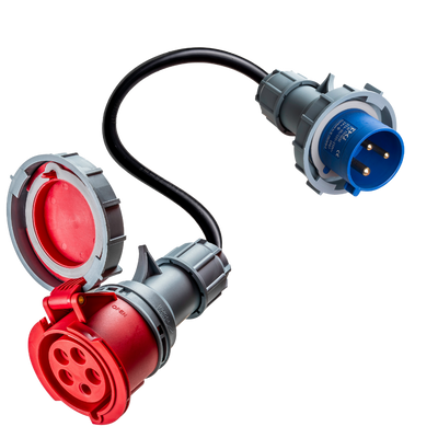16A 5-pole to 32A 3-pole commando adapter