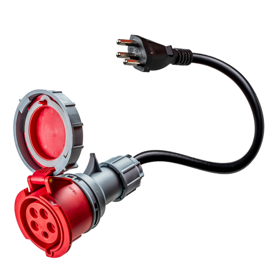 32A 5-pole commando to Type J Adapter for Switzerland