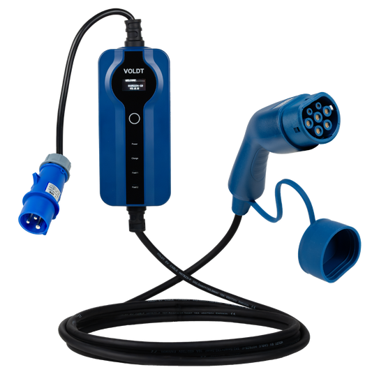 Voldt® Portable EV charger commando plug | 1 phase | 8A - 16A | 3.7kW + APP