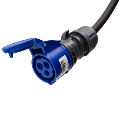 Adapter cable type 2 (charging station side) to 3-pole 16A blue commando socket