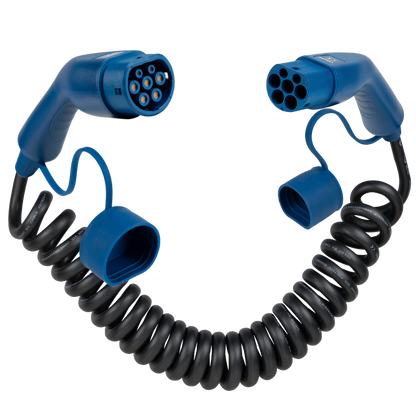 Type 2 | 1 phase | 32a | 7.4kW | coiled charging cable